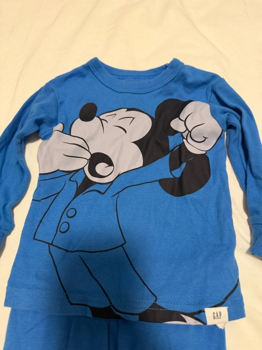 GAP Kids Blue Mickey Mouse Two-Piece Pajama Set 6 months